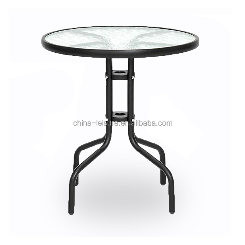 French Round Cafe Steel Iron Glass Bistro Patio Balcony Table